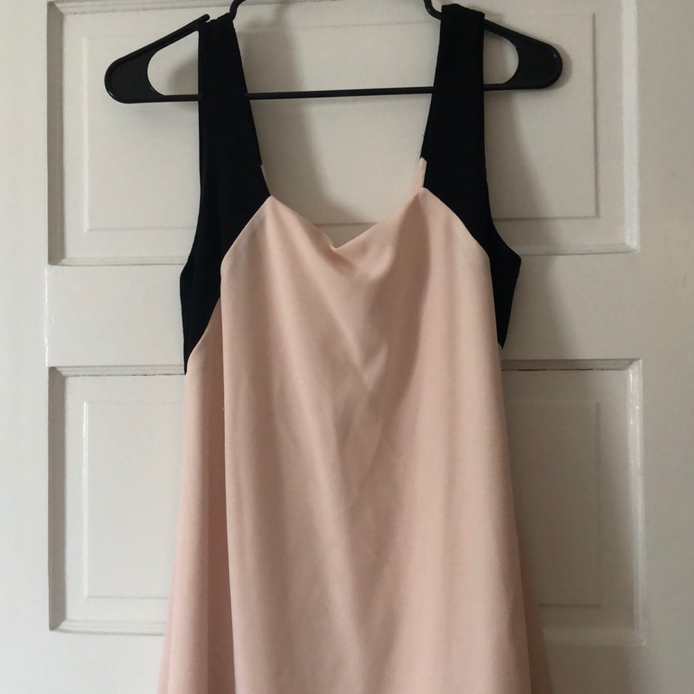 LULUs Black and Blush Flowy Dress